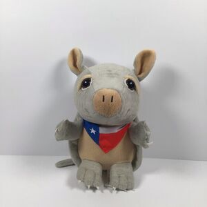 Texas Armadillo Plush 10 inch Stuffed Animal Texas Flag Bandana Big Eyes